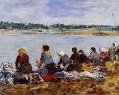 尤金 布丹 : Laundresses on the Bankes of the Touques